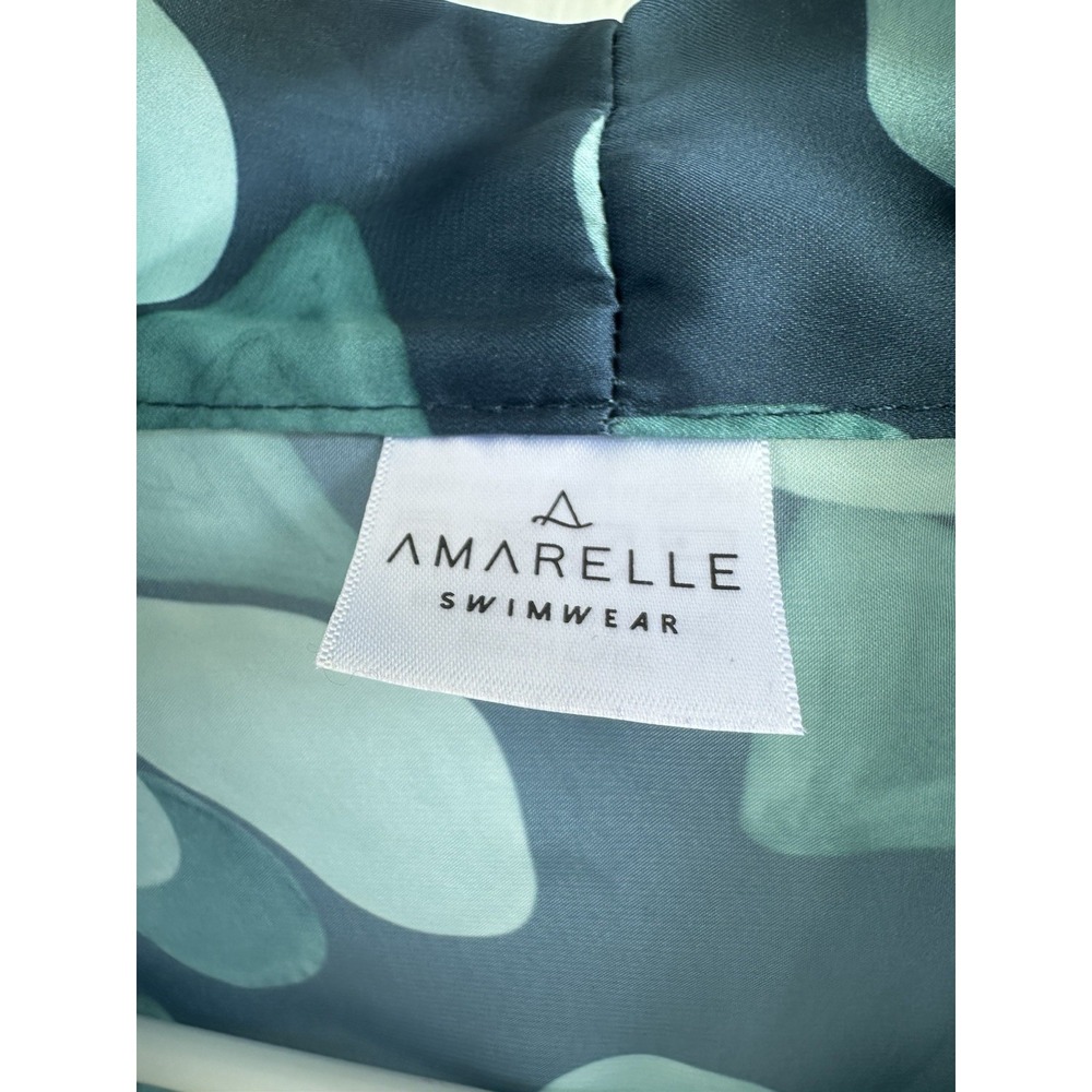 Amarelle Swimwear "One Moment" Kimono Cover-Up –‎ Teal Print, OS, Belted Robe - Picture 4 of 7